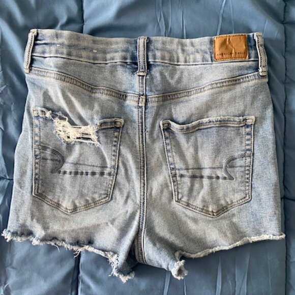 AE Next Level High-Waisted Ripped Denim Short Short size 4 - Picture 7 of 8